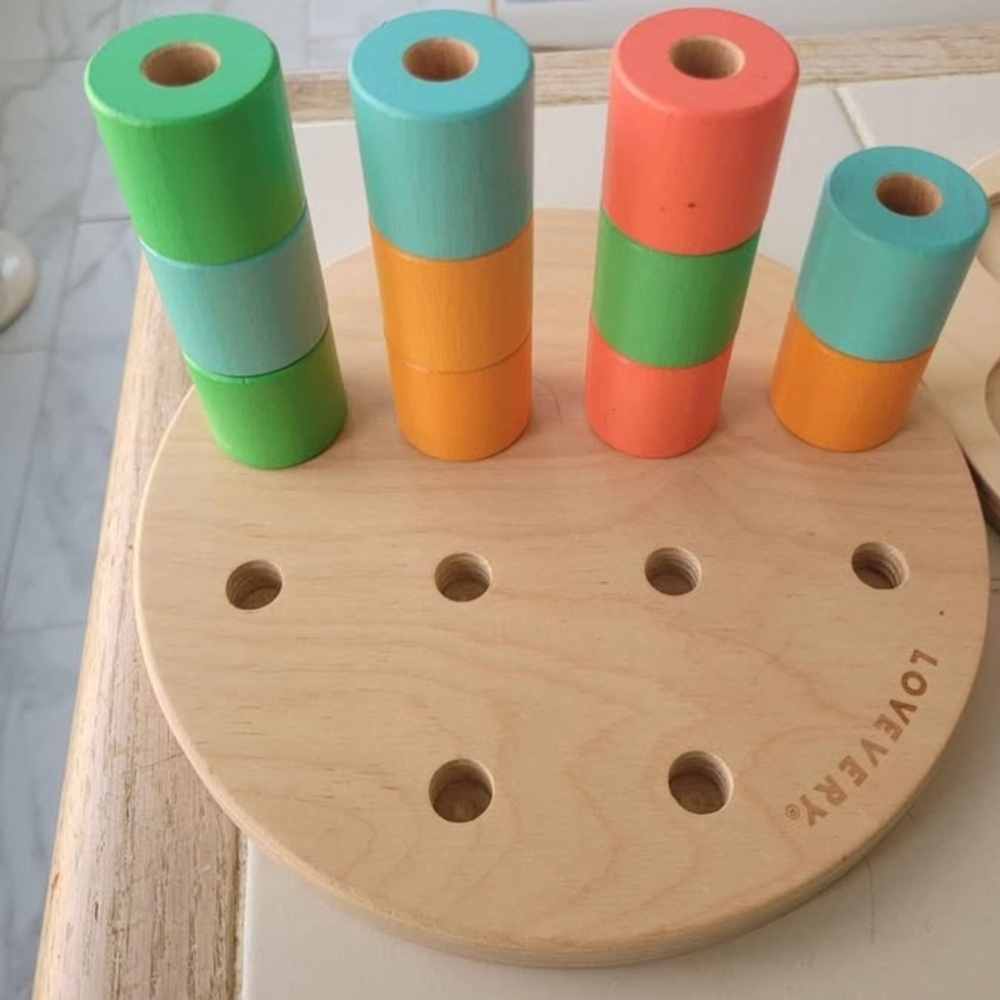 Lovely Wooden Stacking Rings - Pastel Colors